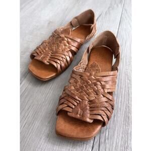 Bed Stu Lauren II leather huarache sandals in tan | Size 10